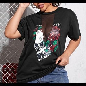 Rose Graphic Drop Shoulder Tee